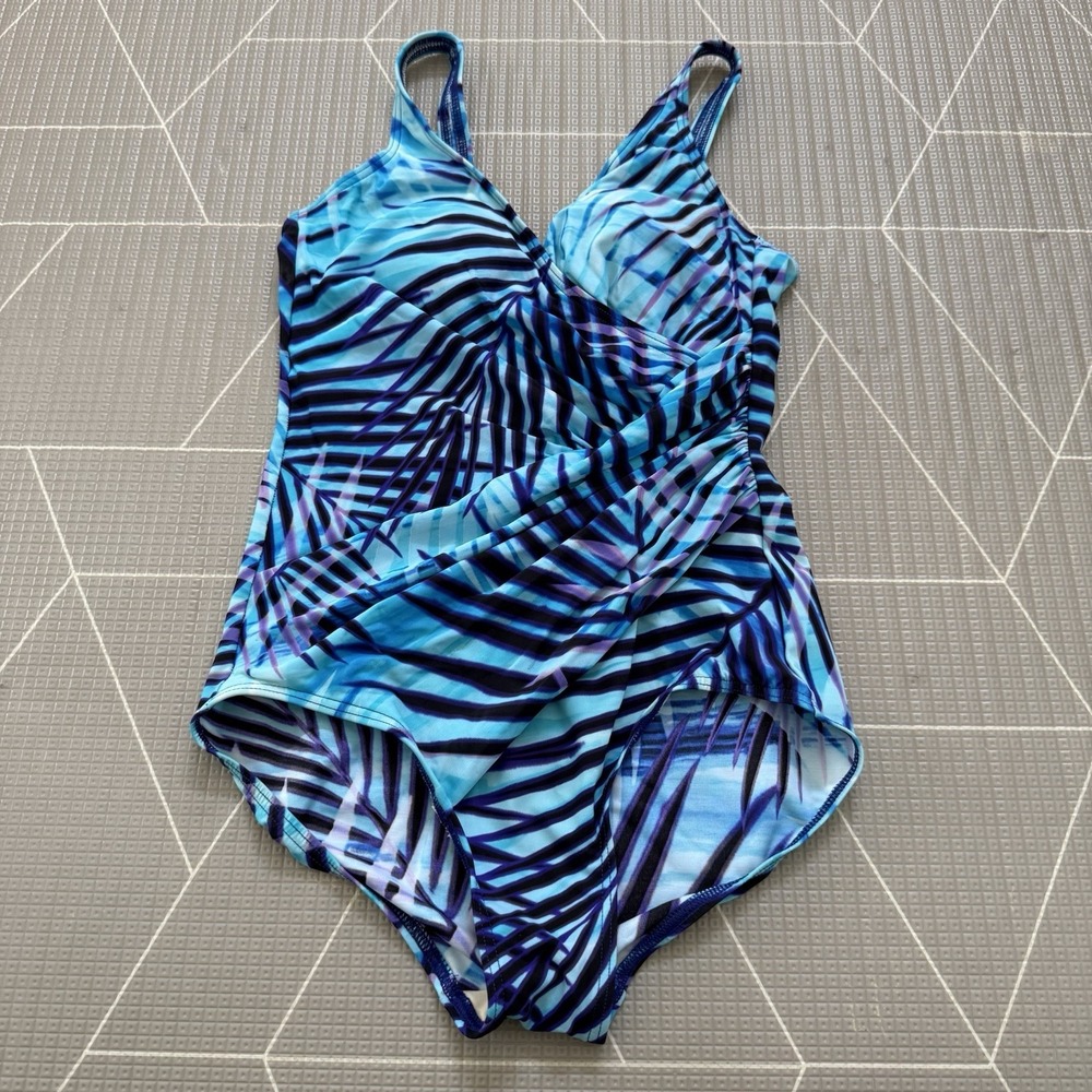 Miraclesuit Palm Reader Oceanus‎ One Piece Swimsuit 12 Multicolor